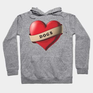 Dogs - Lovely Red Heart With a Ribbon Hoodie